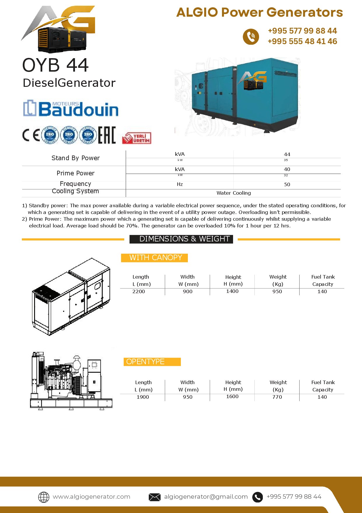 44 kVA dizel generatoru - Səhifə 1