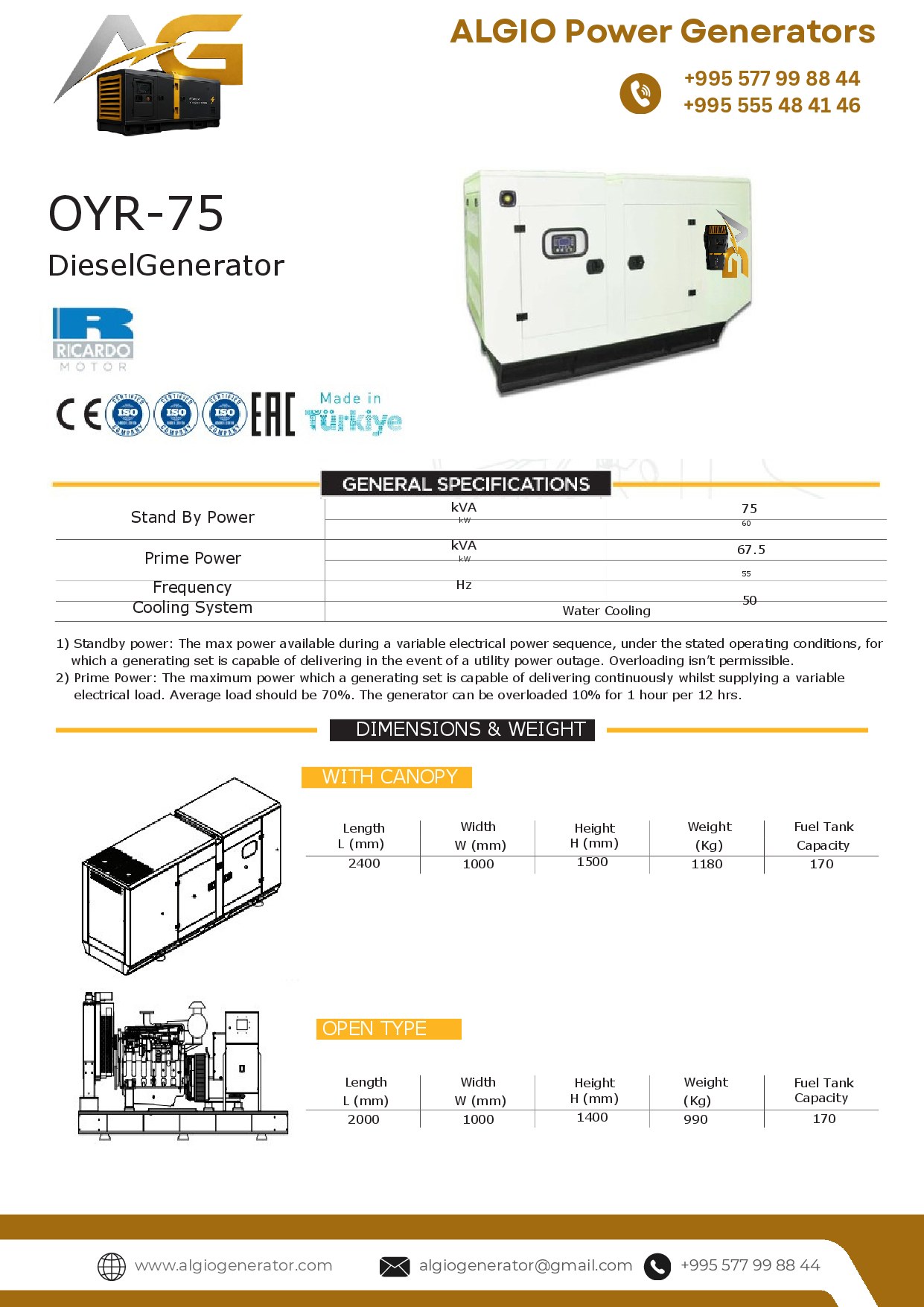 75 kVA Sessiz Dizel Jeneratör - Sayfa 1